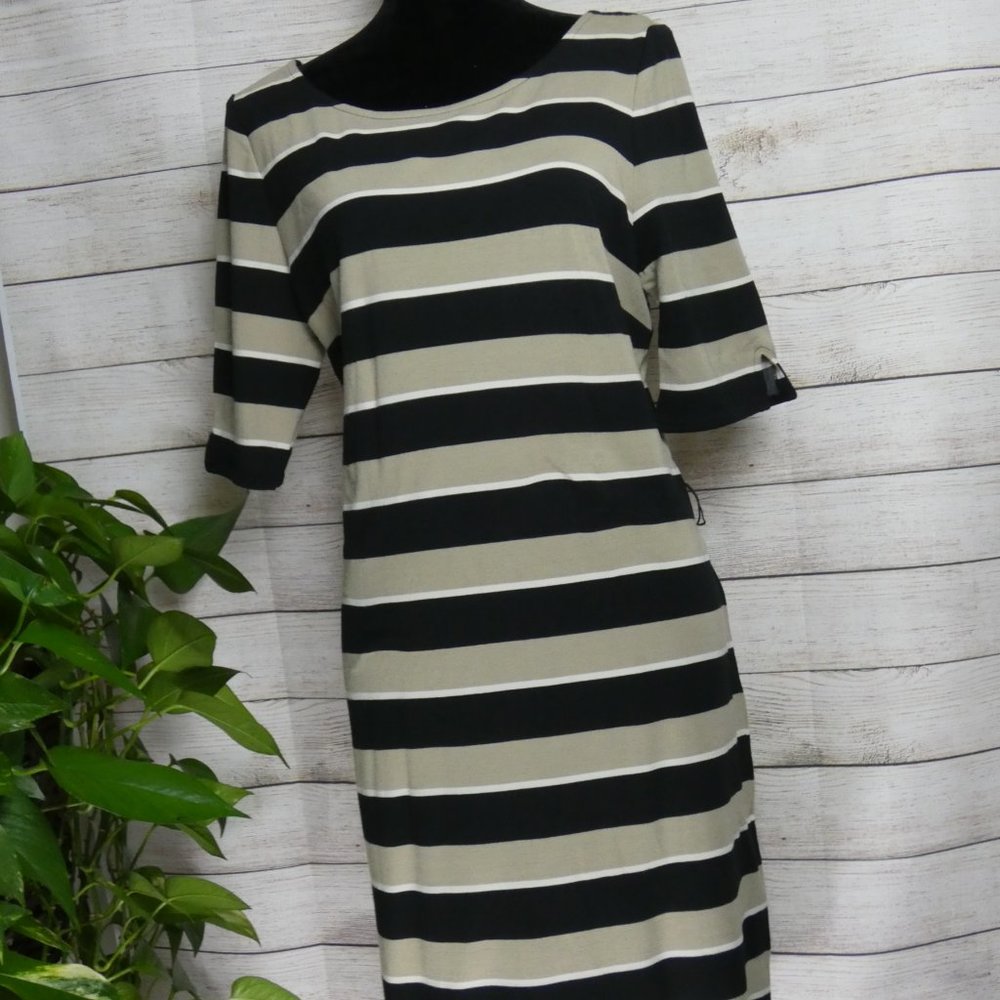 BANANA REPUBLIC SHEATH STRIPED DRESS SIZE LARGE